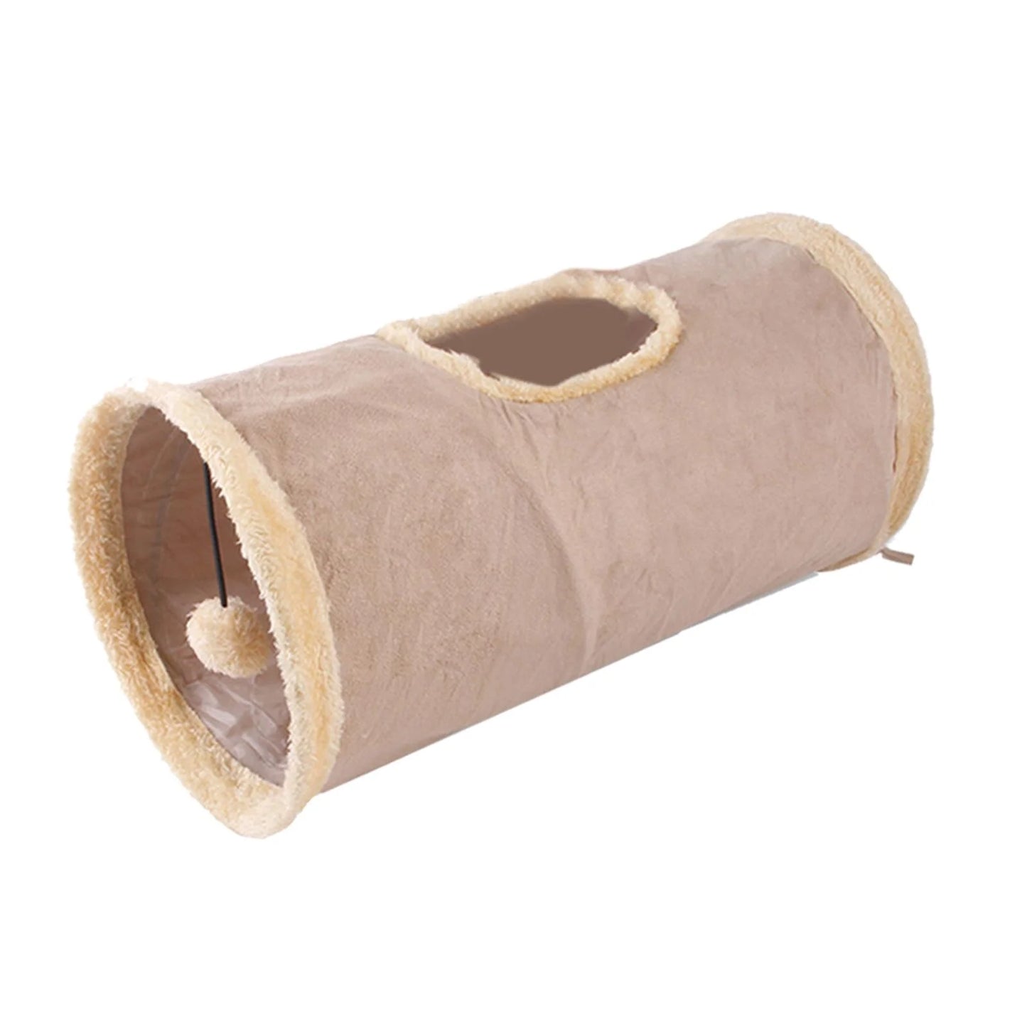 22 Piece Cat Toys Kitten Toys Assortments Tunnel Mice Interactive Colorful Balls Toy Set for Cat Entertainment Toy Exercising , Khaki A-Khaki-22Pcs