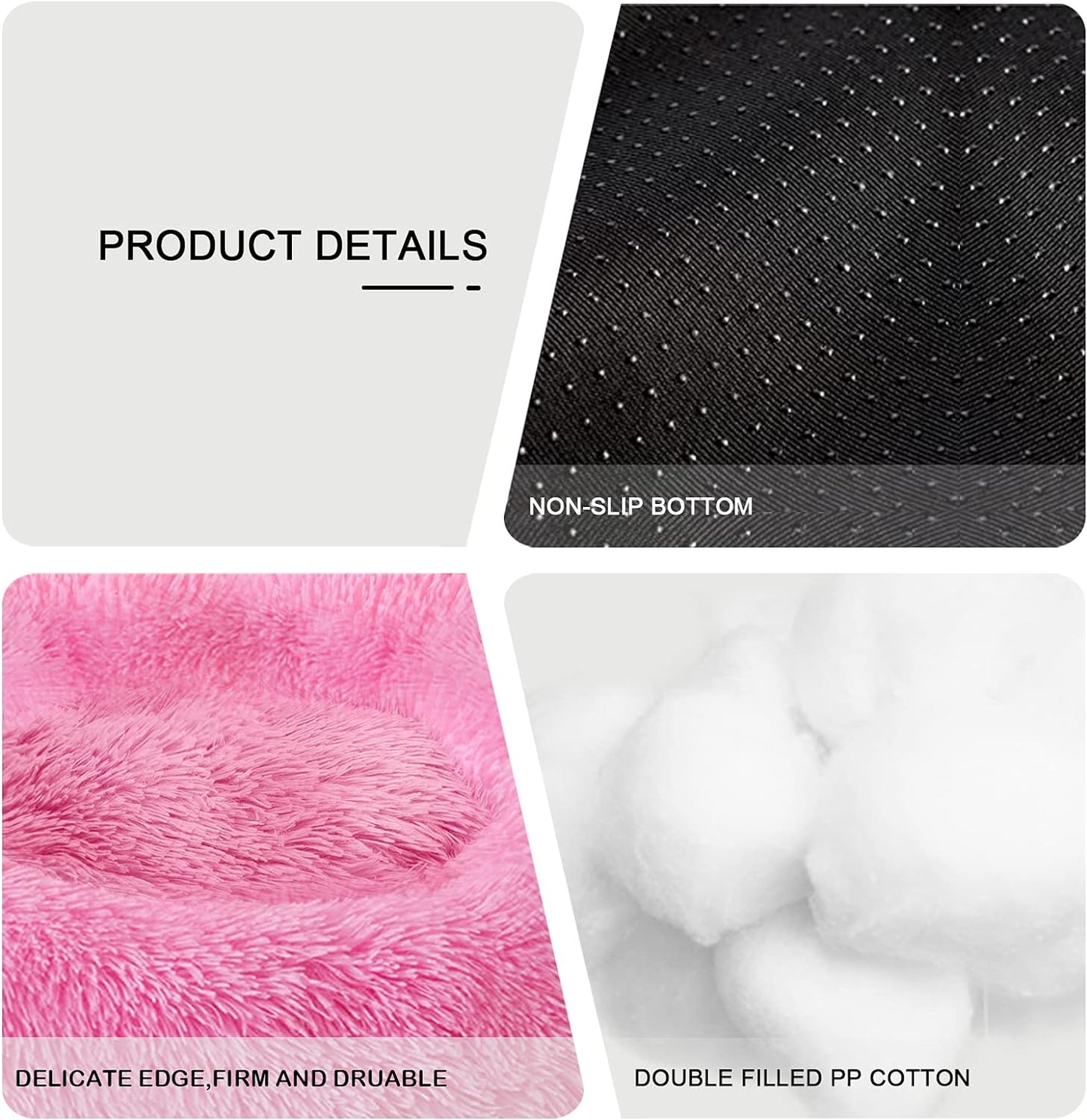 Dog Bed & Cat Bed, Calming Anti-Anxiety Donut Dog Cuddler Bed, Machine Washable round Pet Bed, Comfy Faux Fur Plush Dog Cat Bed for Small Medium Large Dogs and Cats (30" X 30", Pink)