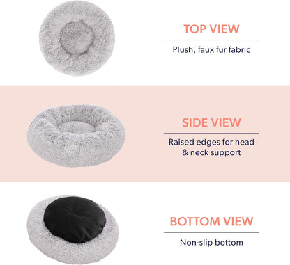 Large Dog Bed, Calming Orthopedic Pet Bedding for Anxiety Relief, Joint Support & Comfort, Washable Dog Furniture, S 25Lbs, Light Grey