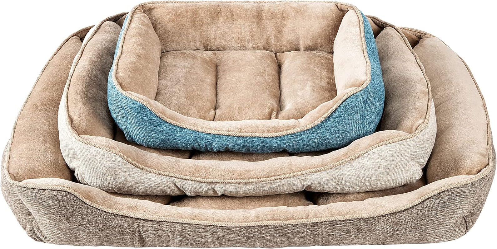 Square Dog Bed 30X24 Inches Blue Sleeping Bed Pet Bed Pet Supplies Ultra Soft Anti-Slip and Durable Bed, Cushing for Medium Dogs