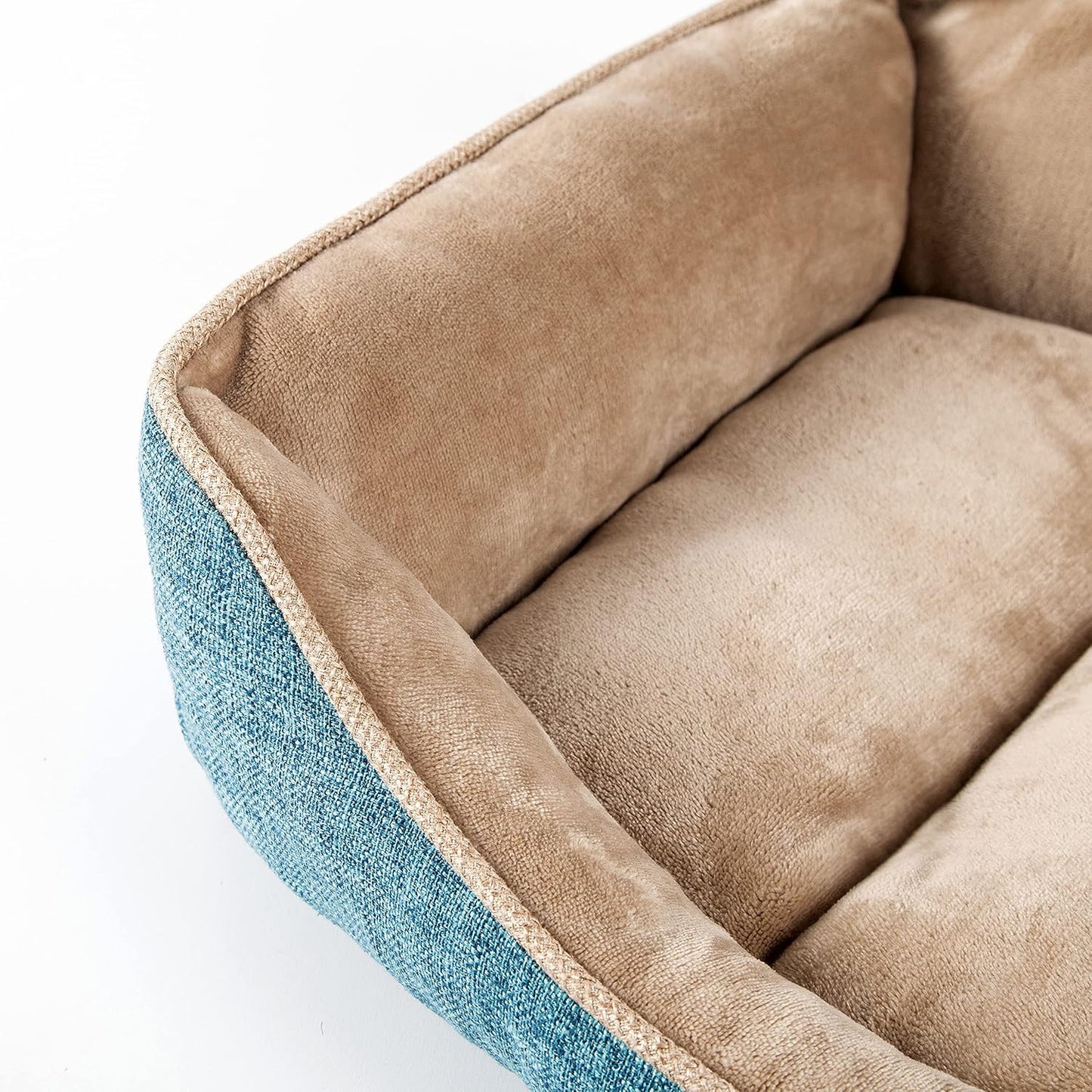 Square Dog Bed 30X24 Inches Blue Sleeping Bed Pet Bed Pet Supplies Ultra Soft Anti-Slip and Durable Bed, Cushing for Medium Dogs