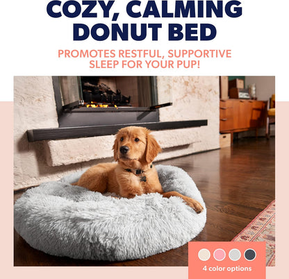 Large Dog Bed, Calming Orthopedic Pet Bedding for Anxiety Relief, Joint Support & Comfort, Washable Dog Furniture, S 25Lbs, Light Grey