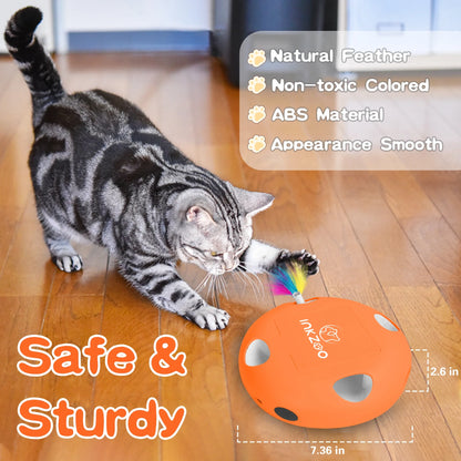 Interactive Cat Toys for Indoor Cats, Interactive Exercise Play Kitten Toy, Automatic Cat Wand Toys, Indoor Exercise Cat Kicker with USB Rechargeable