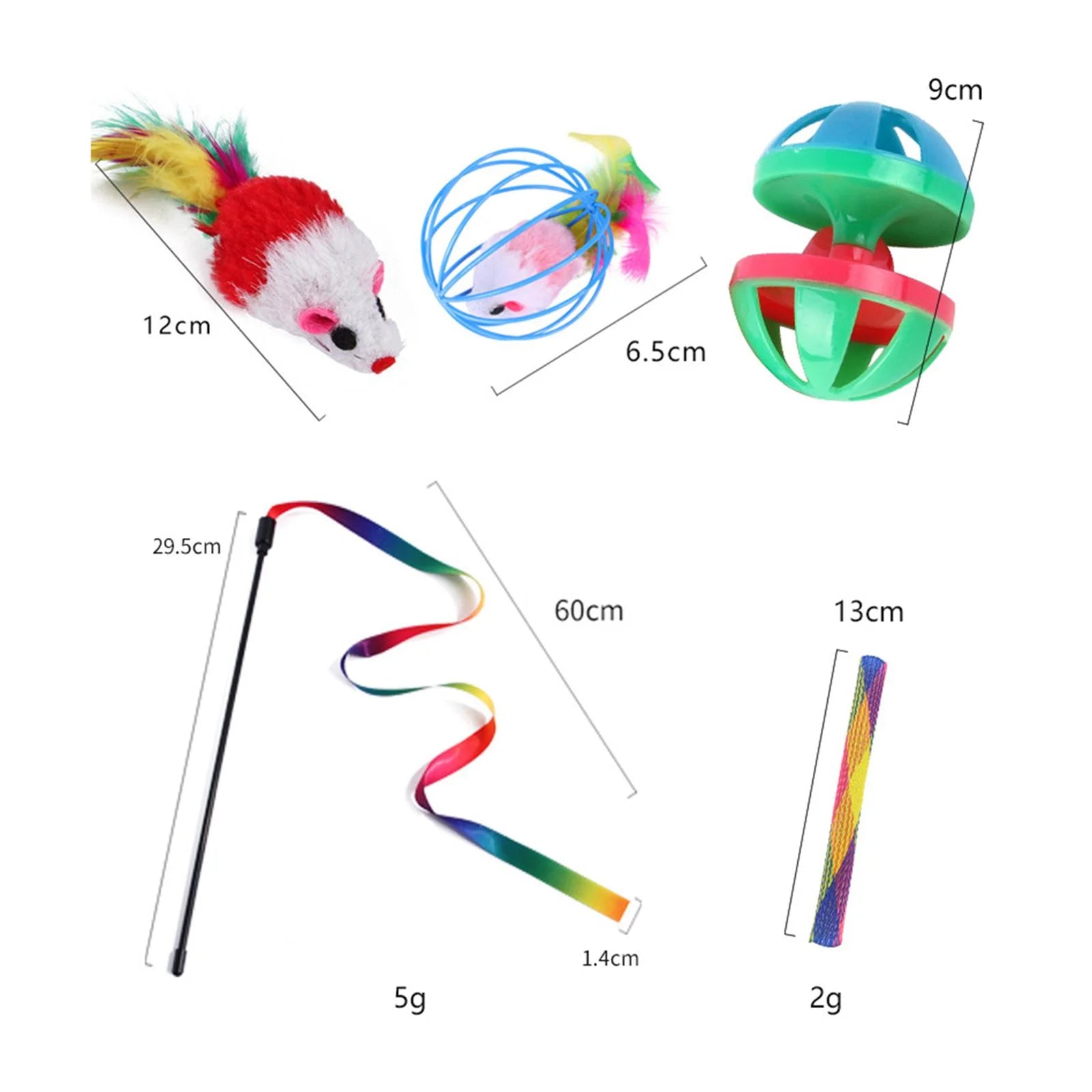 22 Piece Cat Toys Kitten Toys Assortments Tunnel Mice Interactive Colorful Balls Toy Set for Cat Entertainment Toy Exercising , Khaki A-Khaki-22Pcs