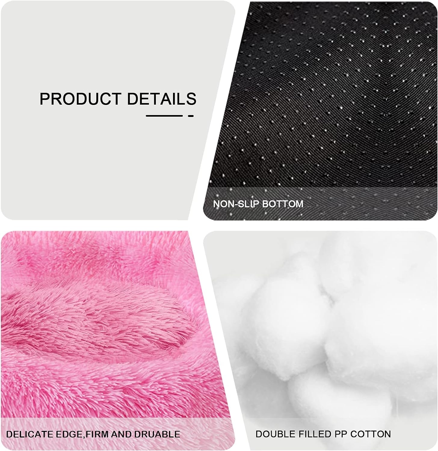 Dog Bed & Cat Bed, Calming Anti-Anxiety Donut Dog Cuddler Bed, Machine Washable round Pet Bed, Comfy Faux Fur Plush Dog Cat Bed for Small Medium Large Dogs and Cats (30" X 30", Pink)